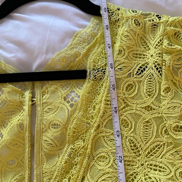 Anthropologie Lace Yellow Midi Dress - Picture 4 of 11